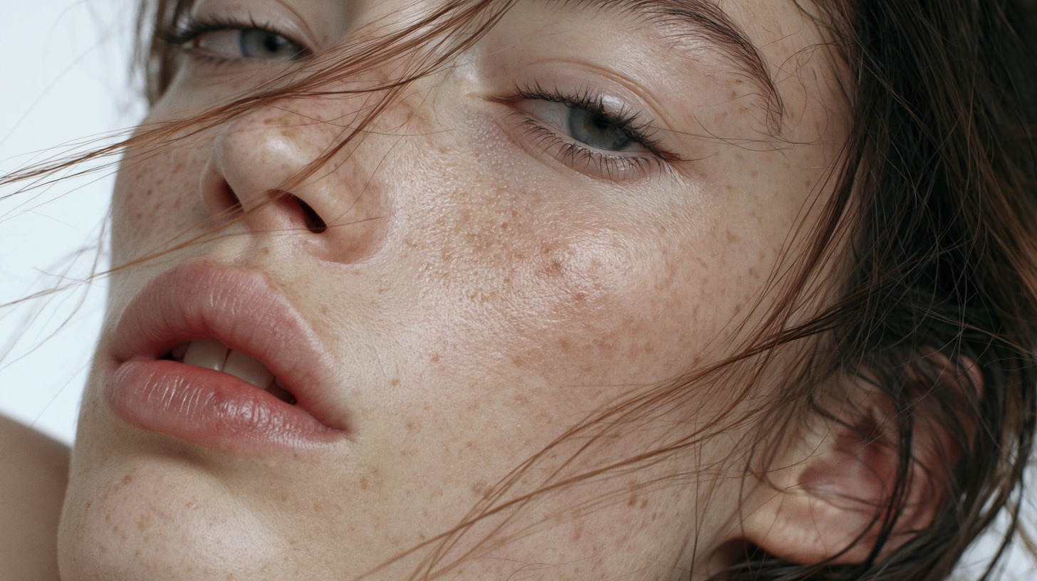 Retrato editorial em primeiro plano com pele natural e direção de beleza — quadro 2