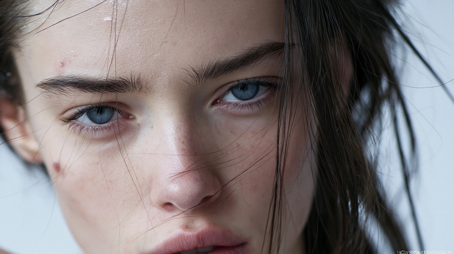 Retrato editorial em primeiro plano com pele natural e direção de beleza — quadro 10